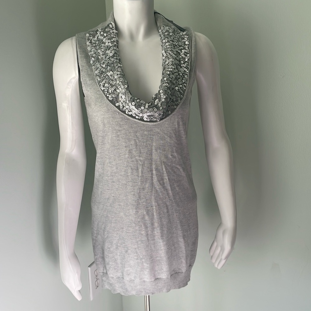 Magaschoni Moonlight Malange small sleeveless sparkle sweater dress tunic NEW